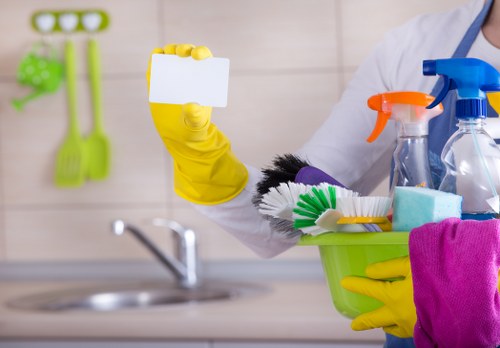 Home cleaning routine with dusting and sanitizing surfaces