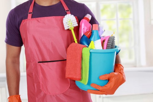 Weekly house cleaning checklist in a home setting