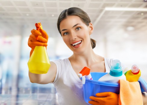 Room-by-room deep cleaning tasks in a modern home interior