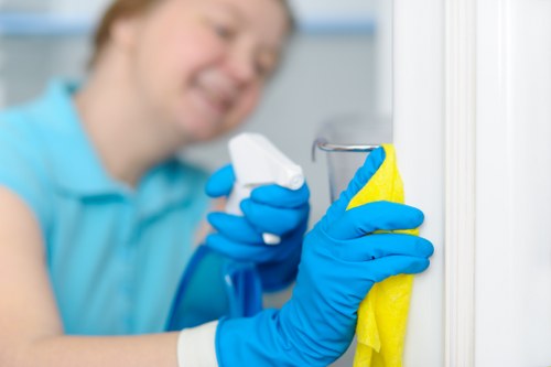 Professional end of tenancy cleaning in a modern bathroom