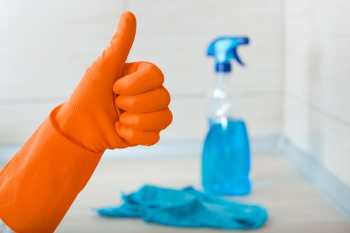 Sanitized kitchen and bathroom areas maintained through regular cleaning