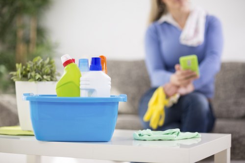 Professional post-construction cleaning of a newly renovated room